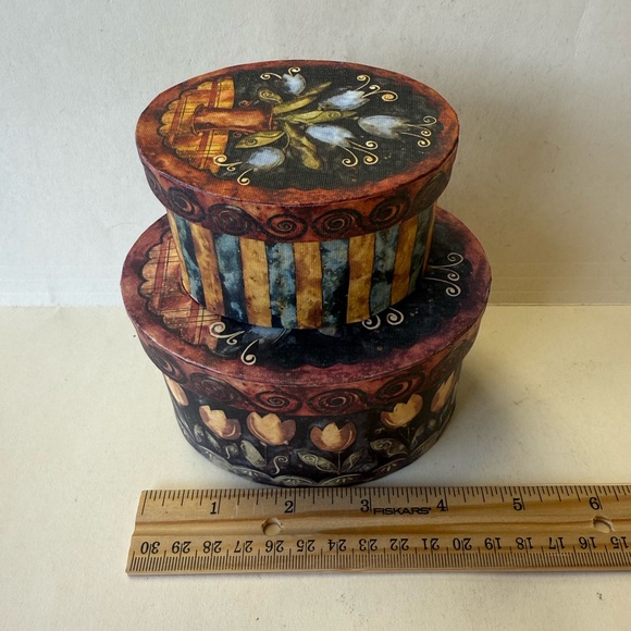 "Bob's Boxes" Decorative Small Floral Boxes "Primitive Tulips" Collection - Picture 10 of 12